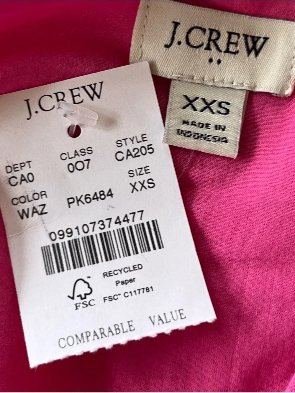 J Crew Linen‎ Blend Squareneck Tank Top XXS Pink Vacation Summer Coastal NWT